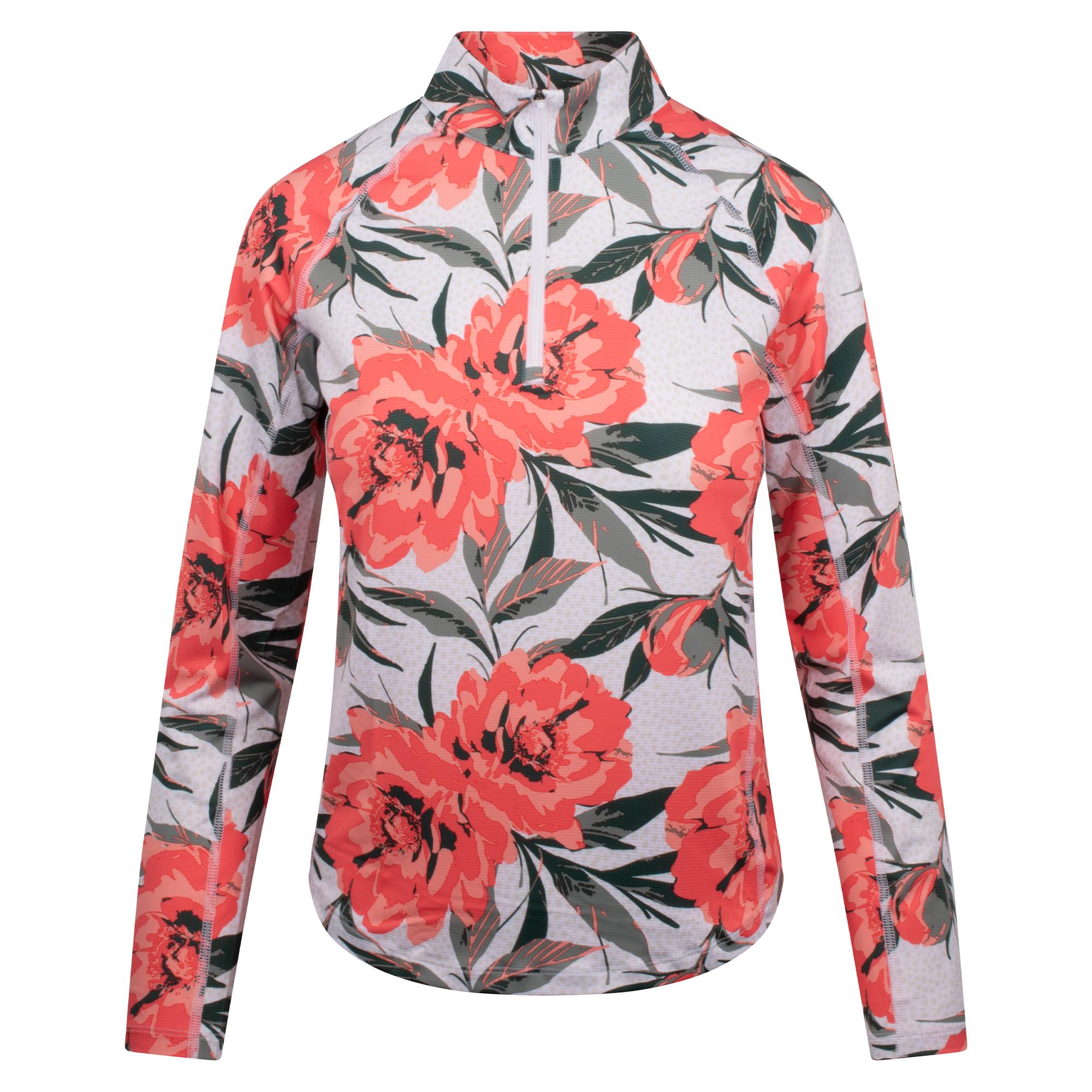 Puma You-V Beautiful Game 1/4 Zip Ladies Golf Mid Layer White Glow/Peach